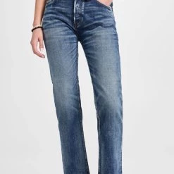 Buy ๐ Moussy Mv Farwell Straight ๐ Jeans in Dark Blue - ๐ฉ women ๐งจ