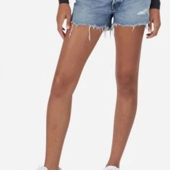 Buy ๐ Moussy Distressed Packard Shorts in Blue - ๐ฉ women โค๏ธ