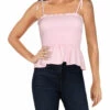 Buy 🎉 Ava + Esme 👩 Womens Smocked Peplum Tank Top 🎉