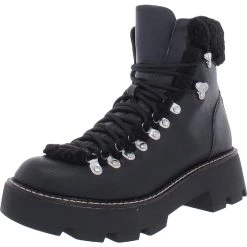 Cheapest ๐ Cool Planet by Steve Madden Cycloneee ๐ฉ Womens Faux Leather Block Heel Hiking ๐ฅพ Boots ๐