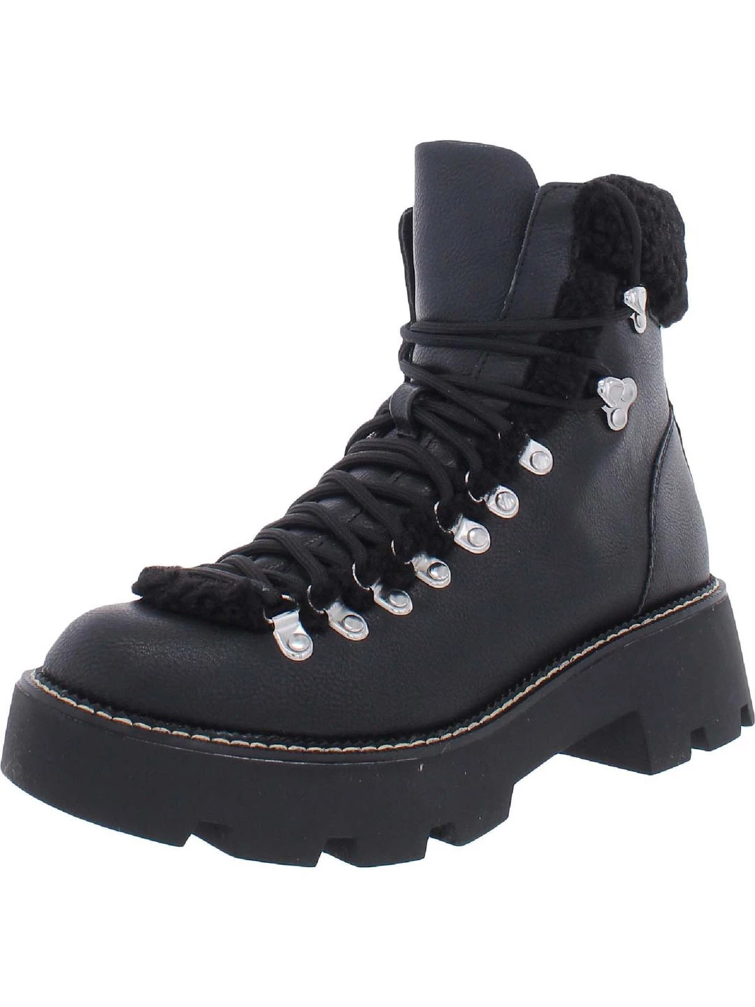 Cheapest 🎉 Cool Planet by Steve Madden Cycloneee 👩 Womens Faux Leather Block Heel Hiking 🥾 Boots 😀 1 Cheapest 🎉 Cool Planet by Steve Madden Cycloneee 👩 Womens Faux Leather Block Heel Hiking 🥾 Boots 😀