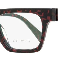 Promo 😍 Alain Mikli Unisex Verney Eyeglasses A03093 002 Rouge Mikli/Noir Mikli 50mm - 👩 women 🛒