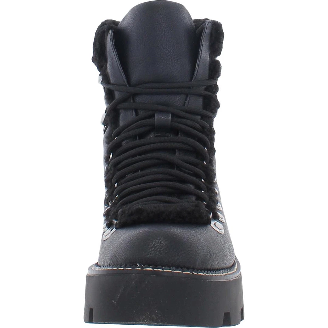 Cheapest 🎉 Cool Planet by Steve Madden Cycloneee 👩 Womens Faux Leather Block Heel Hiking 🥾 Boots 😀 3 Cheapest 🎉 Cool Planet by Steve Madden Cycloneee 👩 Womens Faux Leather Block Heel Hiking 🥾 Boots 😀 - Image 3