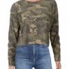 Best deal 🧨 Ava + Esme Janis Joplin 👩 Womens Camouflage Long Sleeve Crop Top 🌟