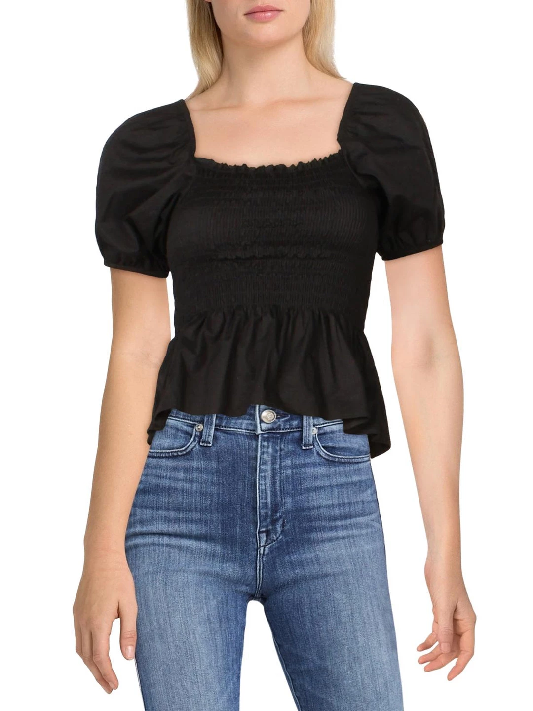 Outlet ๐งจ Ava + Esme ๐ฉ Womens Smocked Square Neck Crop Top ๐ฏ 1 Outlet ๐งจ Ava + Esme ๐ฉ Womens Smocked Square Neck Crop Top ๐ฏ