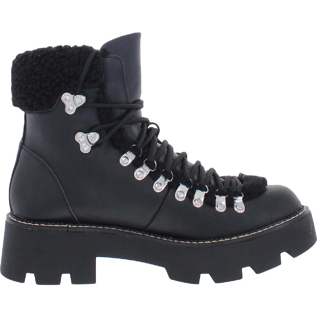Cheapest 🎉 Cool Planet by Steve Madden Cycloneee 👩 Womens Faux Leather Block Heel Hiking 🥾 Boots 😀 2 Cheapest 🎉 Cool Planet by Steve Madden Cycloneee 👩 Womens Faux Leather Block Heel Hiking 🥾 Boots 😀 - Image 2
