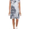 Deals ⭐ Ava + Esme 👩 Womens Tie Dye Shoulder Pad T-Shirt 👗 Dress ❤️
